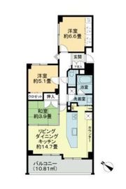 朝日マンション目黒 3階 間取り図