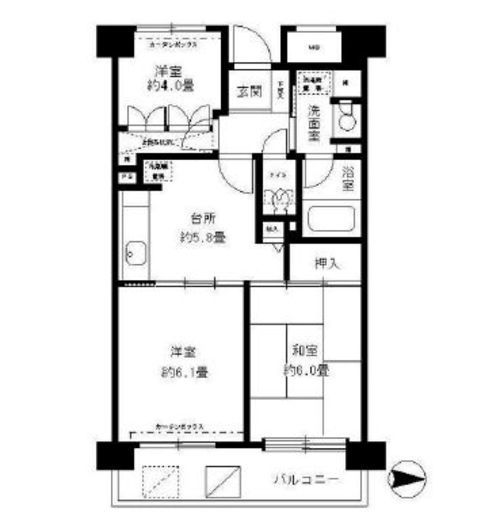 フレスコ川崎 902 間取り図