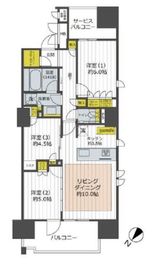 プレミスト日本橋浜町公園 7階 間取り図