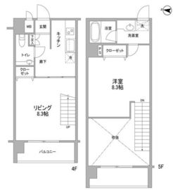 YU-COURT中野坂上 402 間取り図