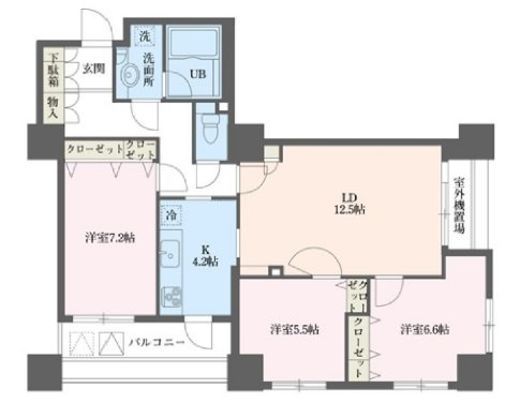ドゥーエ横浜駅前 1609 間取り図