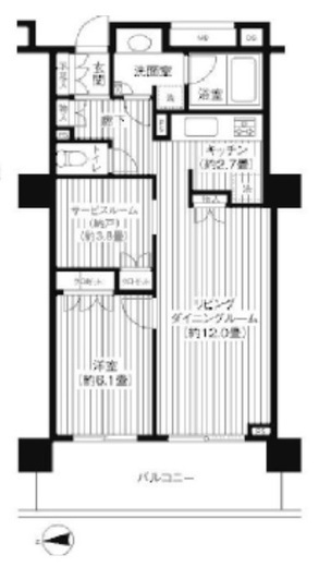 ル・サンクアイリスタワー 8階 間取り図