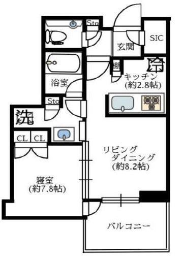 ブランズタワー芝浦 16階 間取り図