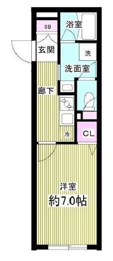 スタンズ神楽坂 2階 間取り図