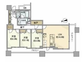 アトラスタワー北千住 15階 間取り図