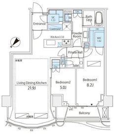 パークコート神宮北参道ザタワー 20階 間取り図