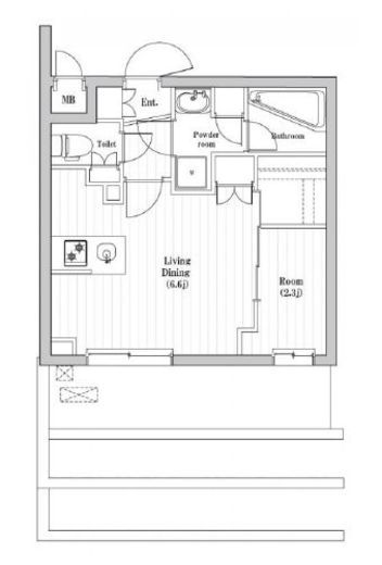 レジデンス東中野ガーデン 408 間取り図