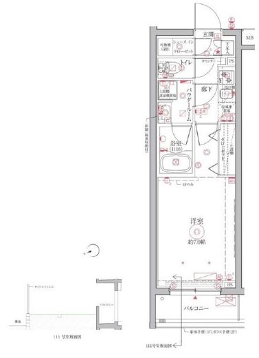 クレイシアIDZ祐天寺Ⅱ 1階 間取り図