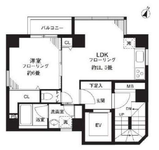 パディホームズ九段南 401 間取り図