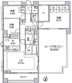 パークハウス練馬春日町 7階 間取り図