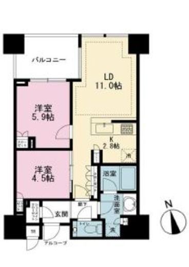 白金ザ・スカイ 30階 間取り図