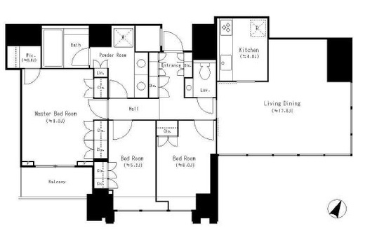 THE ROPPONGI TOKYO CLUB RESIDENCE 23階 間取り図