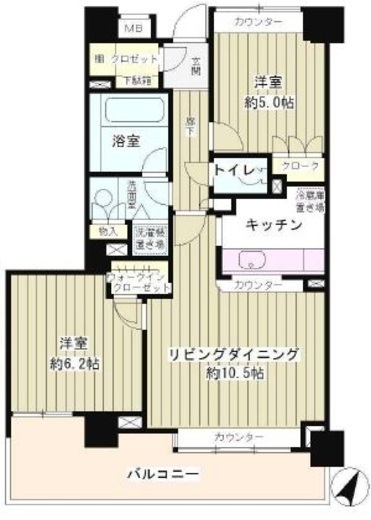 上野毛パーク・ホームズ アダージオ 2階 間取り図
