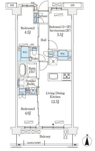 アヴァンカーサ町屋 302 間取り図