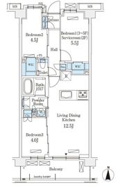 アヴァンカーサ町屋 302 間取り図