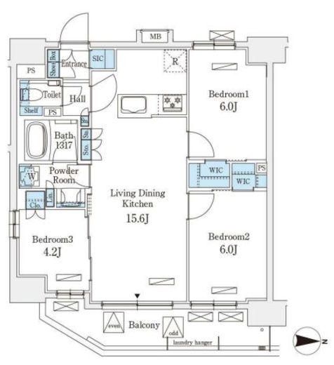 アヴァンカーサ町屋 1301 間取り図