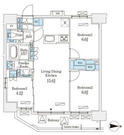 アヴァンカーサ町屋 1301 間取り図