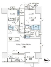 アヴァンカーサ町屋 1303 間取り図