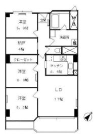 麹町三番町マンション 8階 間取り図