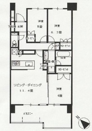 桜上水ガーデンズ 3階 間取り図