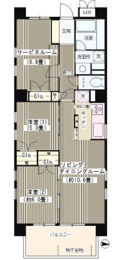 コスモ本所吾妻橋 7階 間取り図