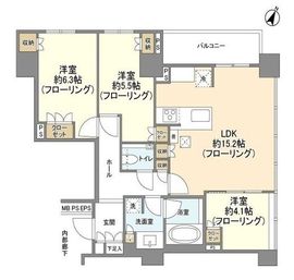 ブランズタワー文京小日向 13階 間取り図
