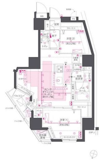 ZOOM渋谷笹塚Second 5階 間取り図