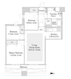 芝大門ハイツ 1305 間取り図