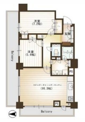 パークハウス市谷仲之町プレイス 2階 間取り図