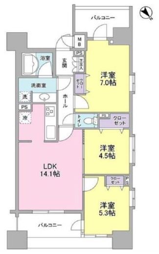 パークフラッツ横濱公園 1201 間取り図