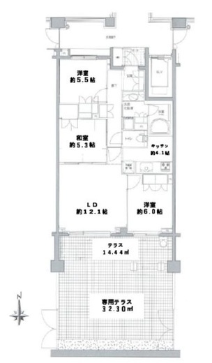 パークハウス吉祥寺北町グローヴⅡ 地下1階 間取り図