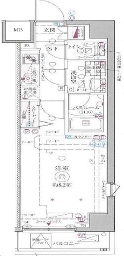 クレヴィスタ高田馬場 2階 間取り図