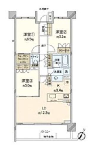 ザ・パークハウス千歳烏山グローリオエアリーコート 3階 間取り図