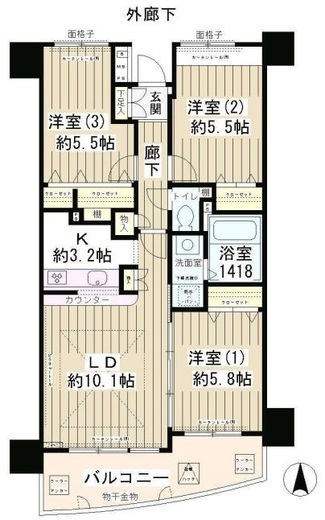 メゾン・シャルム 206 間取り図