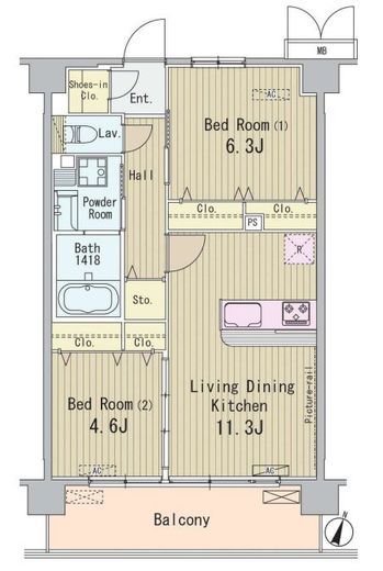 HIGASHIKOMATSUGAWA APARTMENT (東小松川アパートメント) 403 間取り図