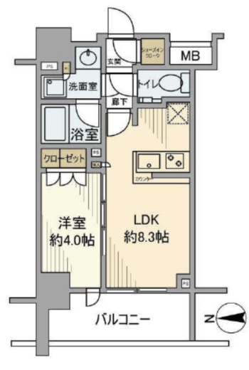クレヴィア日暮里 THE RESIDENCE 11階 間取り図