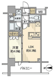 クレヴィア日暮里 THE RESIDENCE 11階 間取り図