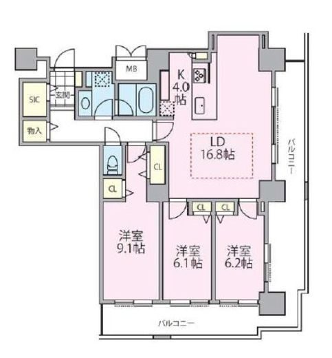 ロイヤルパークスタワー南千住 3313 間取り図