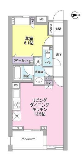 デュエット北千住マキア 410 間取り図