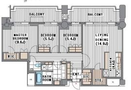 麻布台ヒルズガーデンプラザレジデンス 7階 間取り図