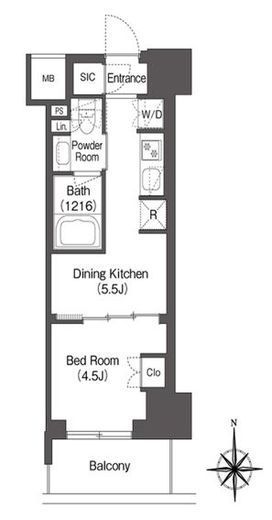 コンフォリア東新宿 616 間取り図