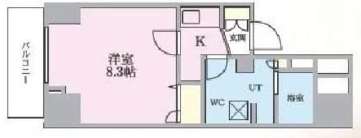 プレール・ドゥーク南千住 1401 間取り図