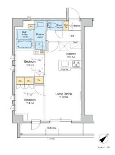 プラウドフラット墨田曳舟ディアージュ 406 間取り図