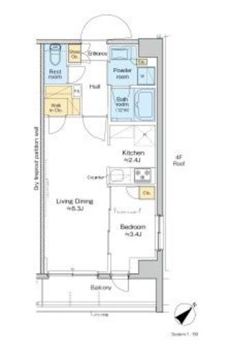 プラウドフラット墨田曳舟ディアージュ 508 間取り図