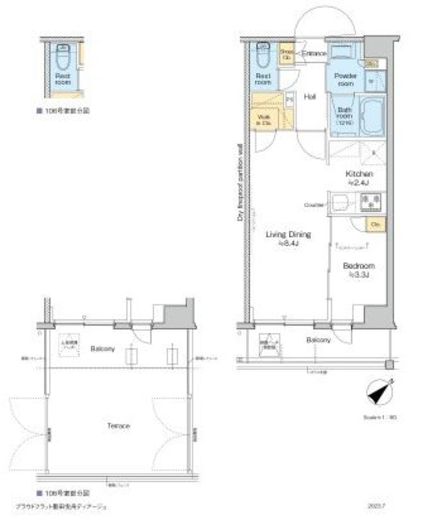プラウドフラット墨田曳舟ディアージュ 106 間取り図