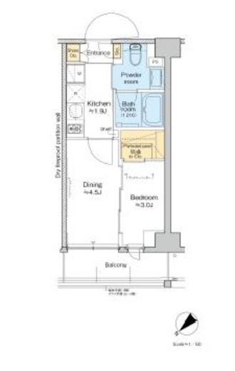 プラウドフラット墨田曳舟ディアージュ 102 間取り図