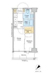 プラウドフラット墨田曳舟ディアージュ 102 間取り図