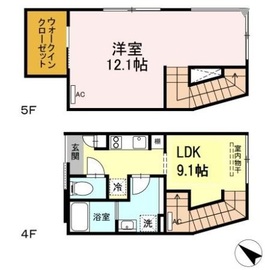 グランテージ西小山 401 間取り図