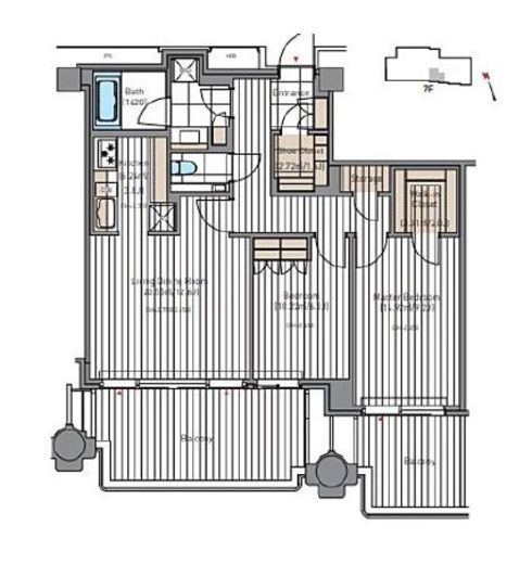 麻布台ヒルズガーデンプラザレジデンス 7階 間取り図