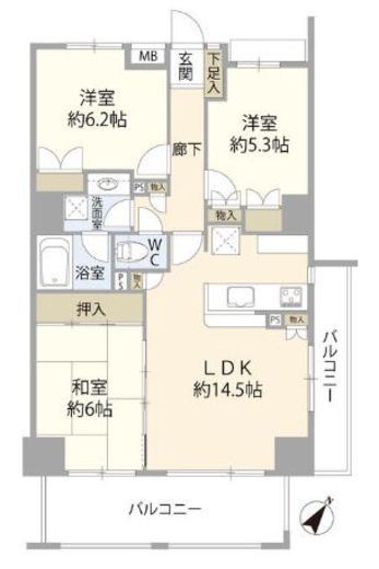 リーデンスフォート横浜 11階 間取り図
